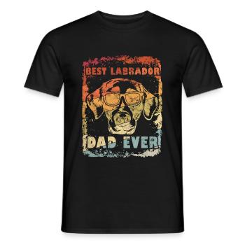 Vintage Best Labrador Dad Ever Geschenk Vatertag - Männer T-Shirt - Schwarz - Vorne - AI Model Male 178 light (178cm)