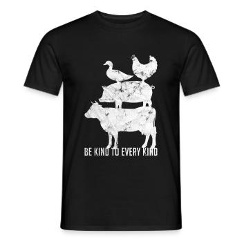 Vegan Vegetarians - Be Kind To Every Kind Gift - Men's T-Shirt - black - Front - AI Model Male 178 light (178cm)