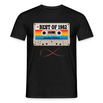 Best Of 1982 Vintage Birthday Gift T-Shirt - Men's T-Shirt - black - Front - AI Model Male 178 light (178cm)