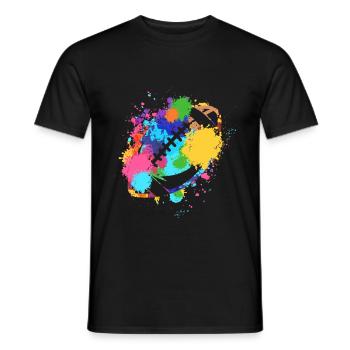 American Football Color Spots Colorful Gift - Men's T-Shirt - black - Front - AI Model Male 178 light (178cm)