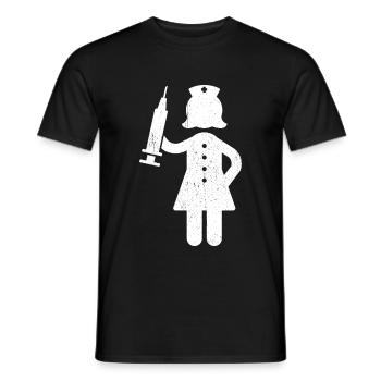Nurse nurse doctor's assistant funny G - Men's T-Shirt - black - Front - AI Model Male 178 light (178cm)