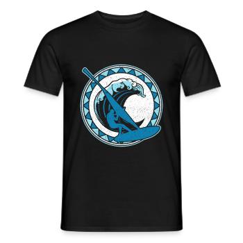 Windsurfen Retro Windsurf Wassersport Surf Vintage - Männer T-Shirt - Schwarz - Vorne - AI Model Male 178 light (178cm)