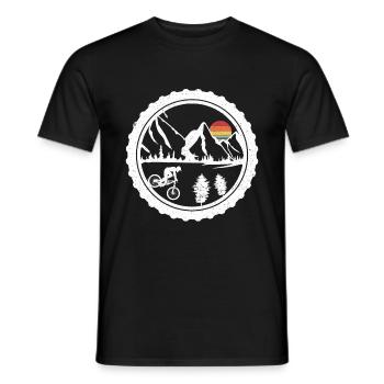 MTB Downhill Vintage Gift Retro - Men's T-Shirt - black - Front - AI Model Male 178 light (178cm)