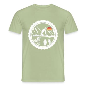 VTT Descente Vintage Cadeau Rétro - T-shirt homme - vert sauge - Devant - AI Model Male 178 light (178cm)