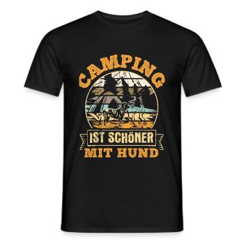 Camping Hund Wohnmobil Hund Camper Geschenk Hundeb - Männer T-Shirt - Schwarz - Vorne - AI Model Male 178 light (178cm)