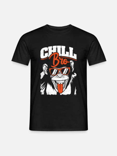 Chill Bro - Cooler Affe mit Sonnebrille - Männer T-Shirt - Schwarz
