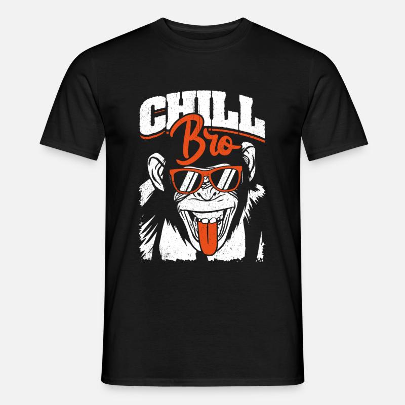 Chill Bro - Cooler Affe mit Sonnebrille - Männer T-Shirt - Schwarz