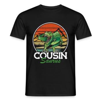 Cousin-Saurus T Rex Dinosaurier Cousin Saurus Jung - Männer T-Shirt - Schwarz - Vorne - AI Model Male 178 light (178cm)