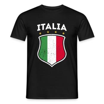 ITALIA Italienische Flagge Fußball Italien Fan - Männer T-Shirt - Schwarz - Vorne - AI Model Male 178 light (178cm)