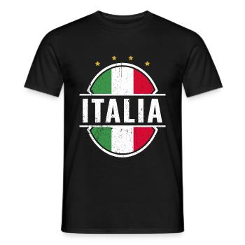 ITALIA Fußball Italien - Männer T-Shirt - Schwarz - Vorne - AI Model Male 178 light (178cm)