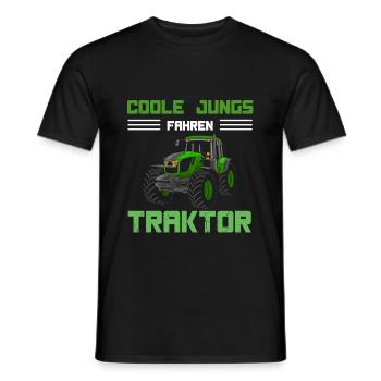 Trecker Kinder Jungen Coole Jungs fahren Traktor - - Männer T-Shirt - Schwarz - Vorne - AI Model Male 178 light (178cm)