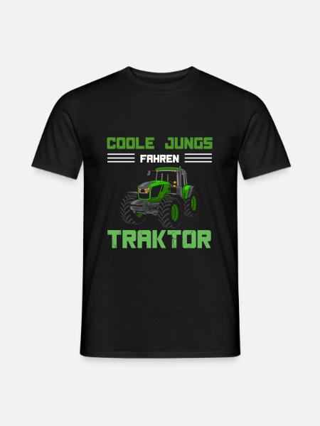 Trecker Kinder Jungen Coole Jungs fahren Traktor - - Männer T-Shirt - Schwarz