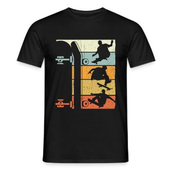 Vintage Skate Retro Skateboarding Skater Stunt Jun - Männer T-Shirt - Schwarz - Vorne - AI Model Male 178 light (178cm)