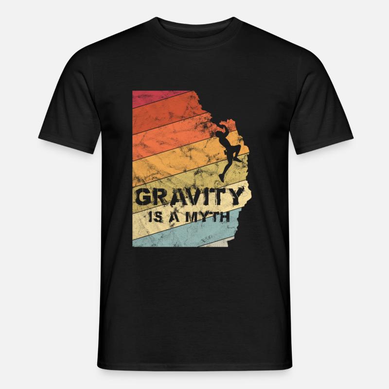 Gravity is a Myth Bouldern Klettern Vintage Gesche - Männer T-Shirt - Schwarz