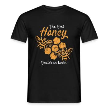 Best Honey Dealer in Town Bienen Design Imker Gesc - Männer T-Shirt - Schwarz - Vorne - AI Model Male 178 light (178cm)