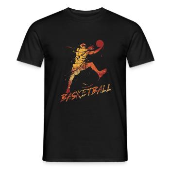 Basketball Vintage Basketball Geschenkidee Slam Du - Männer T-Shirt - Schwarz - Vorne - AI Model Male 178 light (178cm)