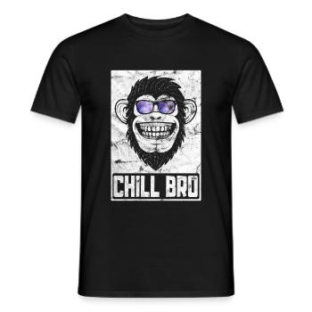 Chill Bro - Cooler Affe mit Sonnebrille Geschenkid - Männer T-Shirt - Schwarz - Vorne - AI Model Male 178 light (178cm)
