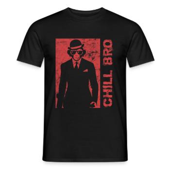 Cooler Affe Gorilla - Chill Bro Geschenk - Männer T-Shirt - Schwarz - Vorne - AI Model Male 178 light (178cm)