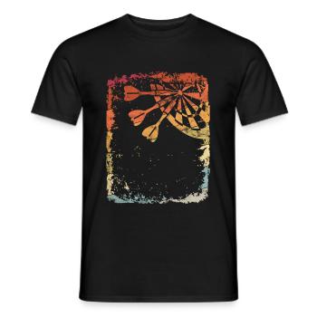 Dart Retro Dartpfeil Vintage Bullseye Dartspieler - Männer T-Shirt - Schwarz - Vorne - AI Model Male 178 light (178cm)