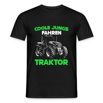 Trecker Kinder Jungen Coole Jungs fahren Traktor - - Männer T-Shirt - Schwarz - Vorne - AI Model Male 178 light (178cm)