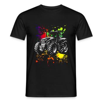 Traktor Retro Traktor Vintage Bauer Landwirt Trakt - Männer T-Shirt - Schwarz - Vorne - AI Model Male 178 light (178cm)