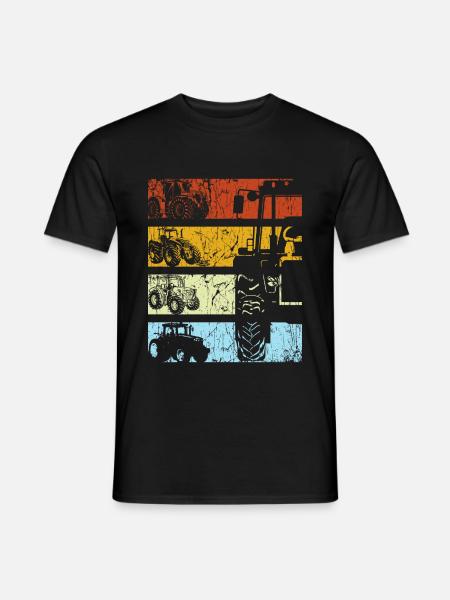 Traktor Retro Traktor Vintage Bauer Landwirt Trakt - Männer T-Shirt - Schwarz
