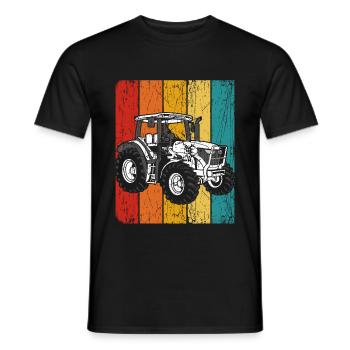 Traktor Retro Traktor Vintage Bauer Landwirt Trakt - Männer T-Shirt - Schwarz - Vorne - AI Model Male 178 light (178cm)