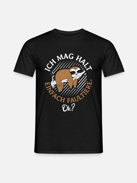 Faultier Faultiere - Ich mag halt einfach Faultier - Männer T-Shirt - Schwarz