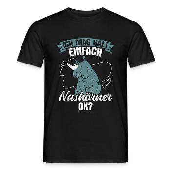 Nashorn Nashörner - Ich mag halt einfach Nashörner - Männer T-Shirt - Schwarz - Vorne - AI Model Male 178 light (178cm)