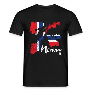 Norwegen Urlaub Norwegen Landkarte Angeln Norwegen - Männer T-Shirt - Schwarz - Vorne - AI Model Male 178 light (178cm)