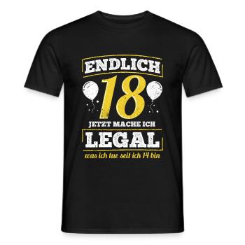 18. Geburtstag Jahre lustiger Spruch Junge Mädchen - Männer T-Shirt - Schwarz - Vorne - AI Model Male 178 light (178cm)
