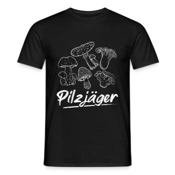 PILZJÄGER Pilze Sammeln Pilzsammler Pilzsaison Pil - Männer T-Shirt - Schwarz - Vorne - AI Model Male 178 light (178cm)