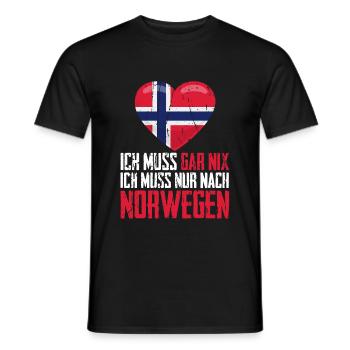 Skandinavien - Ich muss gar nix ich muss nur nach - Männer T-Shirt - Schwarz - Vorne - AI Model Male 178 light (178cm)