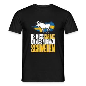 Skandinavien - Ich muss gar nix ich muss nur nach - Männer T-Shirt - Schwarz - Vorne - AI Model Male 178 light (178cm)
