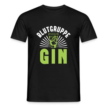 Blutgruppe Gin Liebhaber Gin Getränk Geschenkidee - Männer T-Shirt - Schwarz - Vorne - AI Model Male 178 light (178cm)