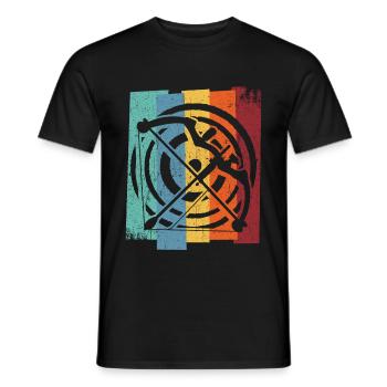 Vintage Bogenschütze Recurvebogen Bogenschießen Bo - Männer T-Shirt - Schwarz - Vorne - AI Model Male 178 light (178cm)