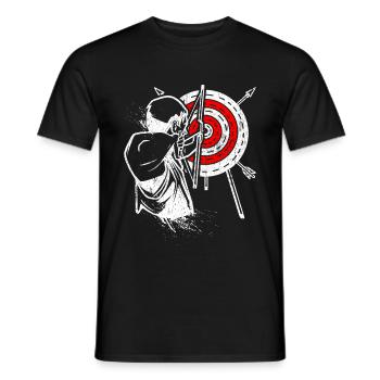 Bogenschütze Recurvebogen Bogenschießen Bogensport - Männer T-Shirt - Schwarz - Vorne - AI Model Male 178 light (178cm)