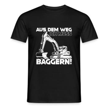 Aus dem Weg ich muss Baggern Bagger Geschenk - Männer T-Shirt - Schwarz - Vorne - AI Model Male 178 light (178cm)