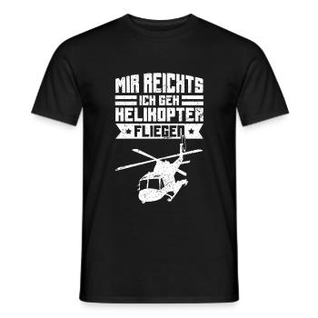 Helikopter Mir reichts ich geh Helikopter fliegen - Männer T-Shirt - Schwarz - Vorne - AI Model Male 178 light (178cm)