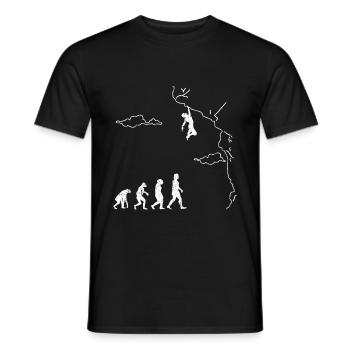 Klettern Bouldern Evolution Bergsteigen Kletterer - Männer T-Shirt - Schwarz - Vorne - AI Model Male 178 light (178cm)