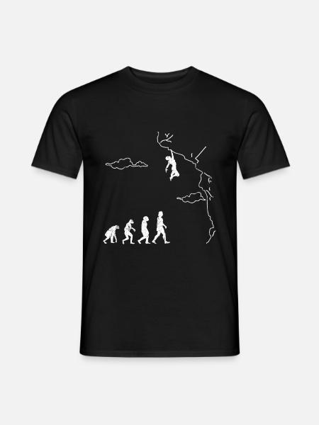 Klettern Bouldern Evolution Bergsteigen Kletterer - Männer T-Shirt - Schwarz
