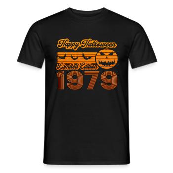 Halloween Citrouille Anniversaire Année de Construction 1979 Millésime - T-shirt homme - noir - Devant - AI Model Male 178 light (178cm)