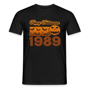 Halloween Citrouille Anniversaire Année de Construction 1989 Millésime - T-shirt homme - noir - Devant - AI Model Male 178 light (178cm)