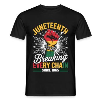 Juneteenth Breaking Every Chain Since 1865 - T-shirt homme - noir - Devant - AI Model Male 178 light (178cm)