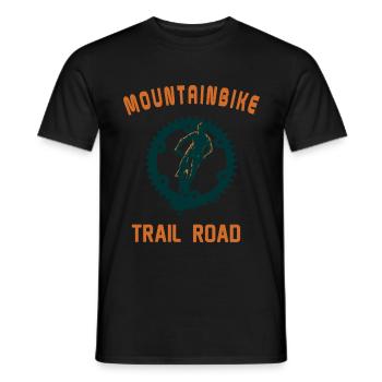 MTB, mountain bike, mountain bike, mountain biking - Men's T-Shirt - black - Front - AI Model Male 178 light (178cm)