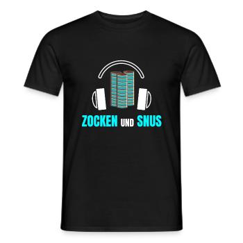 Snus und Zocken Tabak Rauchfrei Gaming Egoshooter - Männer T-Shirt - Schwarz - Vorne - AI Model Male 178 light (178cm)