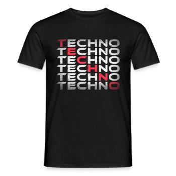 Techno Rave Festival Musique Electro Raver - T-shirt homme - noir - Devant - AI Model Male 178 light (178cm)