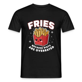 Pommes Diät Überbewertet Fritten Liebhaber - Männer T-Shirt - Schwarz - Vorne - AI Model Male 178 light (178cm)