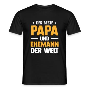 Bester Papa Und Ehemann Herrentag Vatertag - Männer T-Shirt - Schwarz - Vorne - AI Model Male 178 light (178cm)