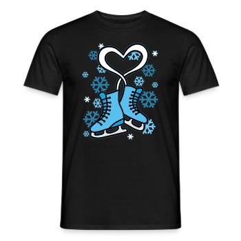Schlittschuhe Eiskunstlauf Liebe Eis - Männer T-Shirt - Schwarz - Vorne - AI Model Male 178 light (178cm)